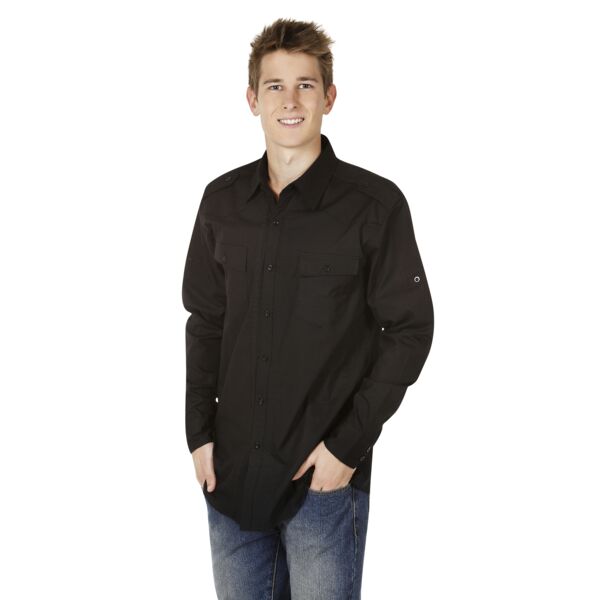 Modern Fit Cotton Military Shirt  Thumbnail