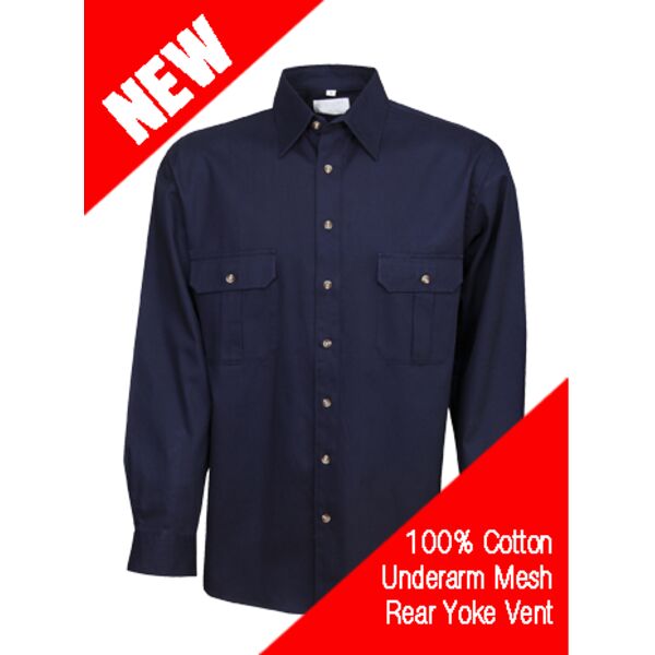 Cool Breeze Cotton Work Shirt L/S Thumbnail