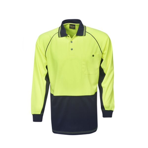 Hi-Viz Raglan Sleeve Cooldry Polo Long Sleeve Thumbnail