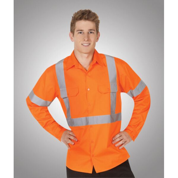 Hi-Viz 155gsm All Orange Cotton Twill Shirts Day/Night Use Thumbnail