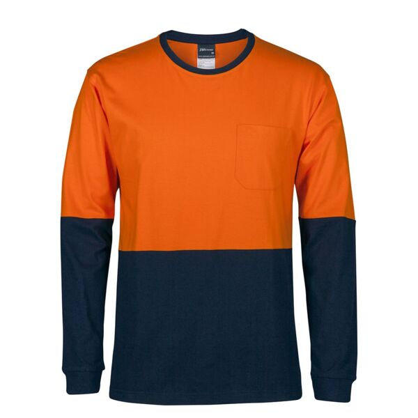 HI VIS L/S CREW NECK COTTON T-SHIRT Thumbnail