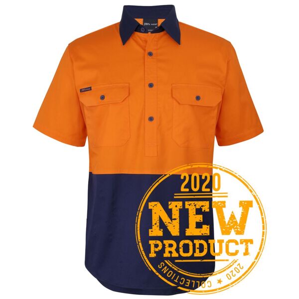 HI VIS CLOSE FRONT S/S 150G WORK SHIRT Thumbnail