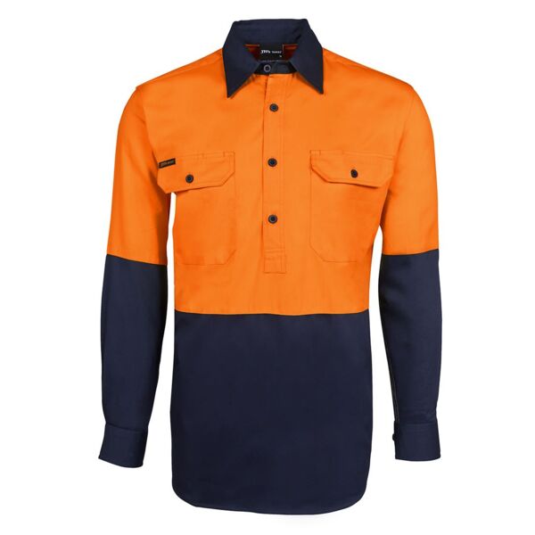 HI VIS L/S 190G CLOSE FRONT SHIRT Thumbnail