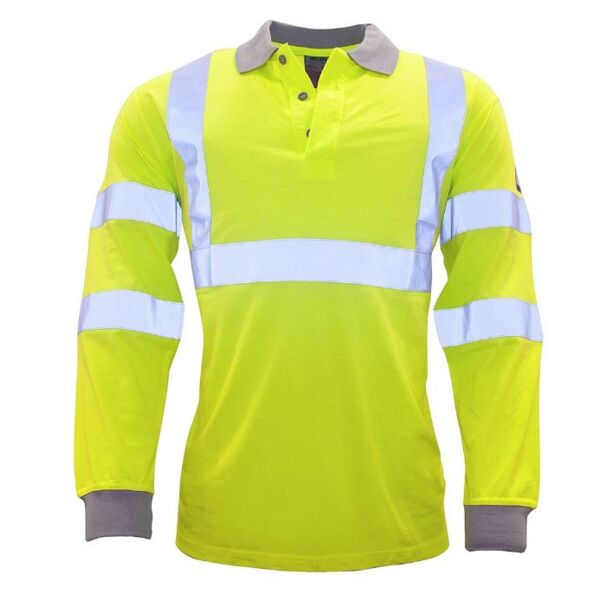FLAME RESISTANT ANTI-STATIC HI-VIS LONG SLEEVE POLO SHIRT Thumbnail