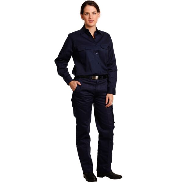 Shiny LADIES' HEAVY COTTON DRILL CARGO PANTS WP15 LADIES' HEAVY COTTON DRILL CARGO PANTS Thumbnail