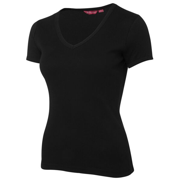 JB's wear JB's Ladies V-Neck Rib Tee  1LV JB's Ladies V-Neck Rib Tee  Thumbnail