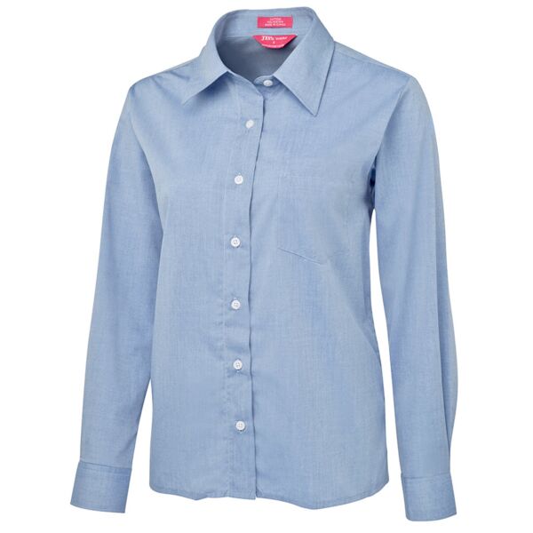 JB's  LADIES ORIGINAL L/S FINE CHAMBRAY SHIRT  LT BLUE- 06 Thumbnail