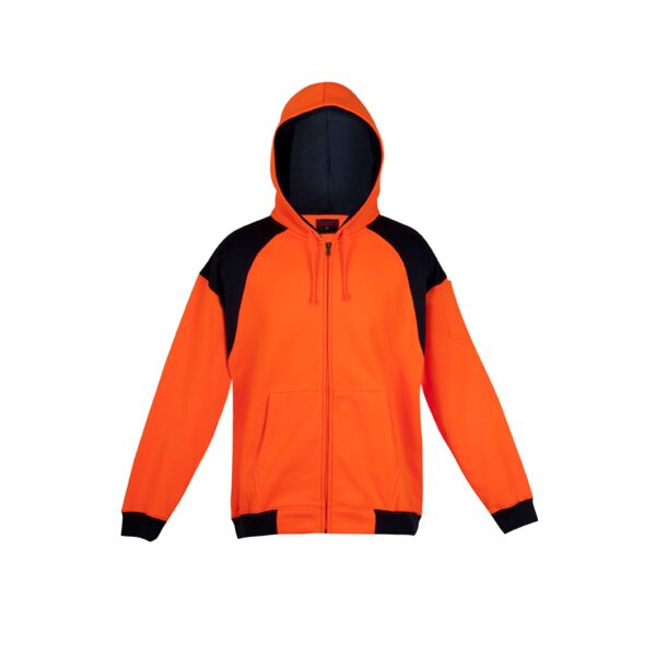 RAMO Mens Contrast Hi-Viz Fleece Zip Hoodie F303HZW Mens Contrast Hi-Viz Fleece Zip Hoodie Thumbnail