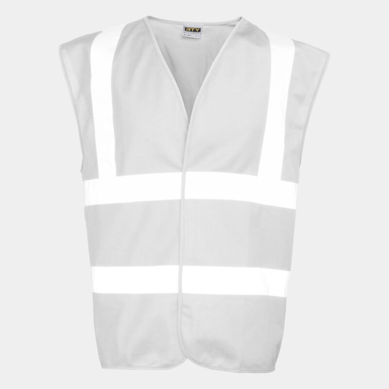 White Hi-Vis Vest Day/Night - ALWAYS IN STOCK! Thumbnail