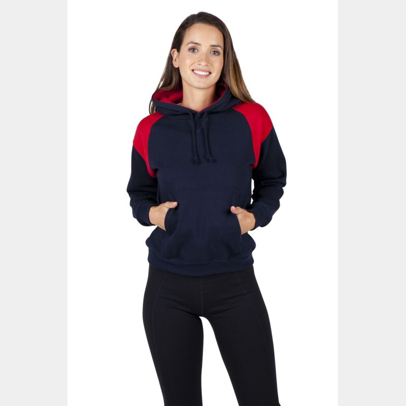 Ladies/Juniors Shoulder Contrast Panel Hoodie Thumbnail