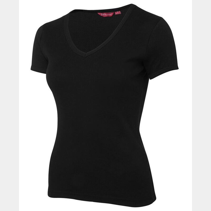 JB's Ladies V-Neck Rib Tee  Thumbnail